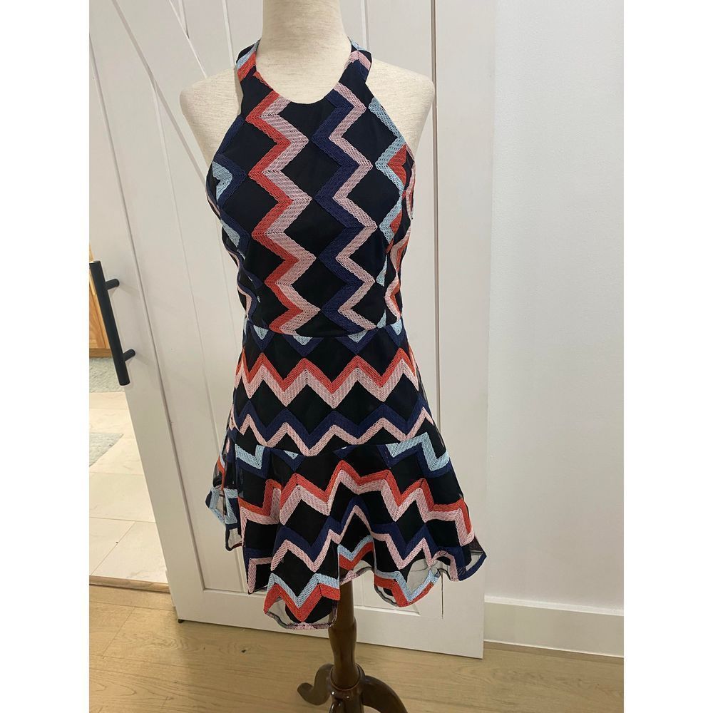 Parker chevron halter dress
